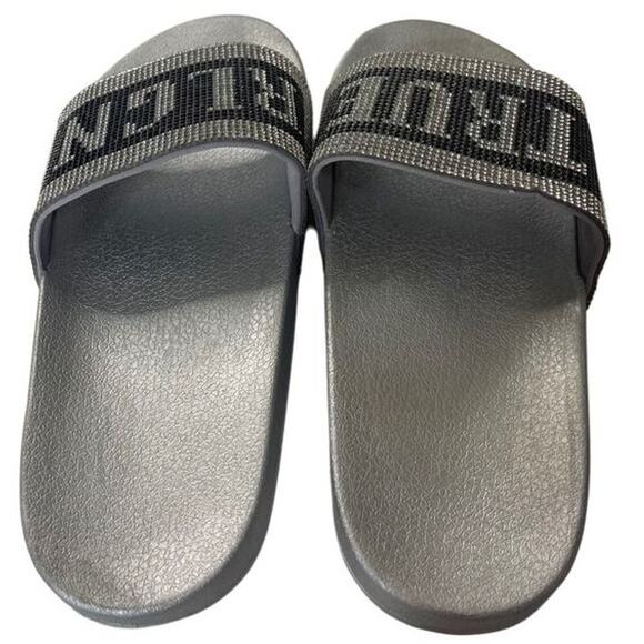 True Religion Crystal Embellished Rhinestone Jasmin Bling Slides Slip On Sandals - Picture 6 of 6